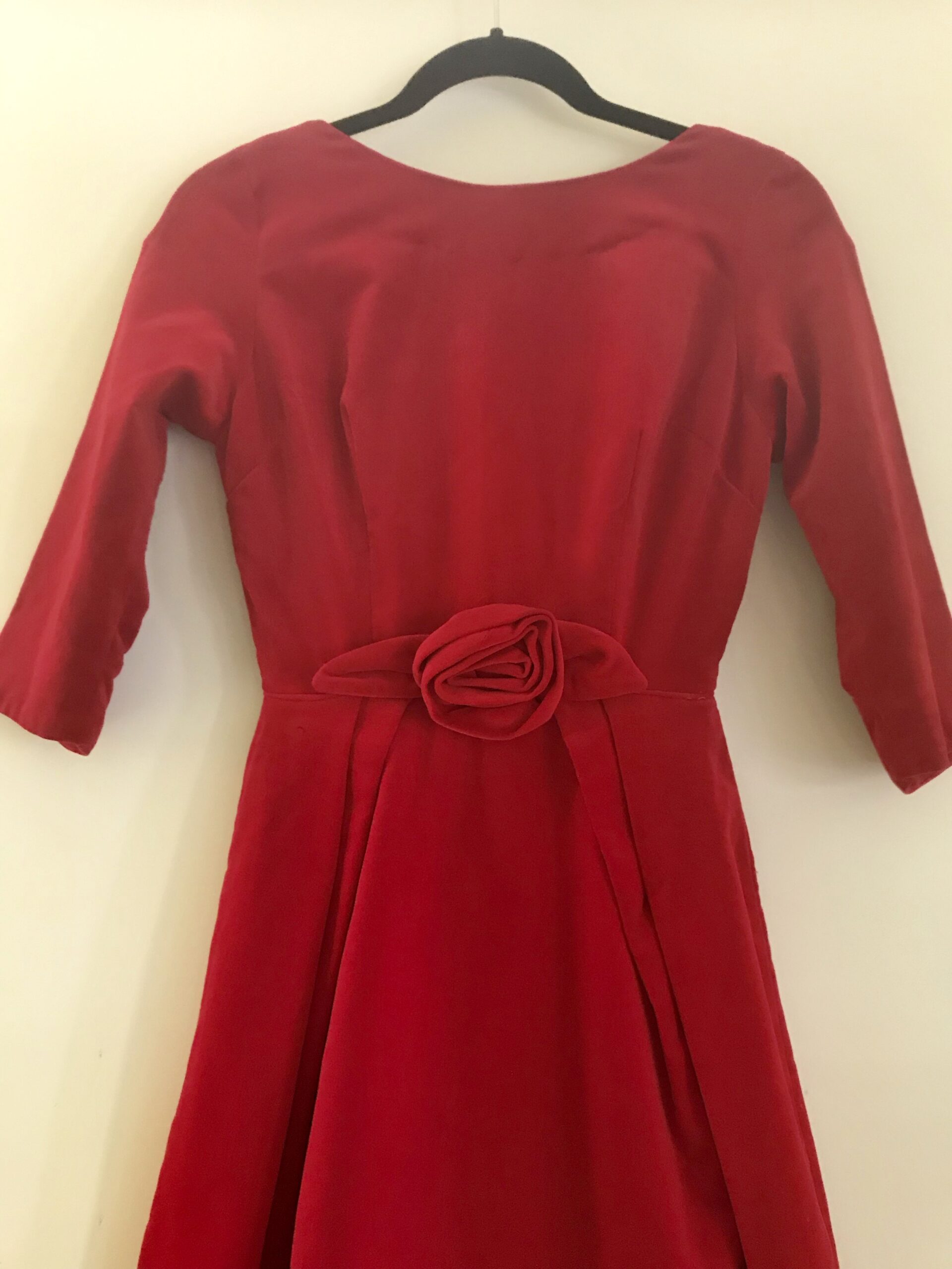 1950'S RED VELVET DRESS SIZE SMALL( XSSW) - Vintage Clothing | Lou ...